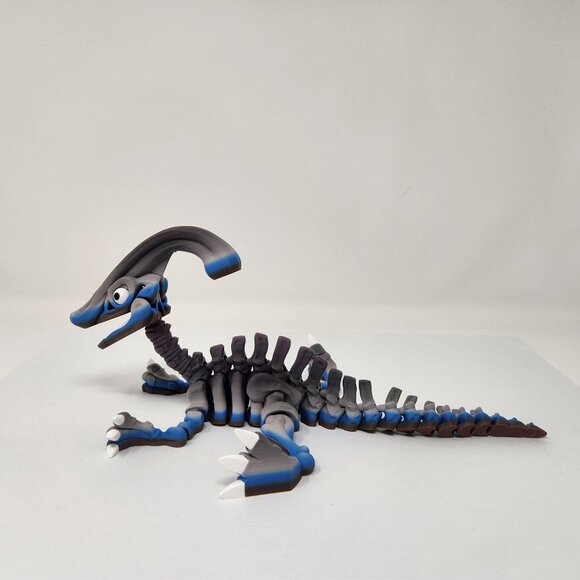 Parasaurolophus Dinosaur Skeleton 3D Printed Articulated Flexi Figure (g) - Picture 6 of 8
